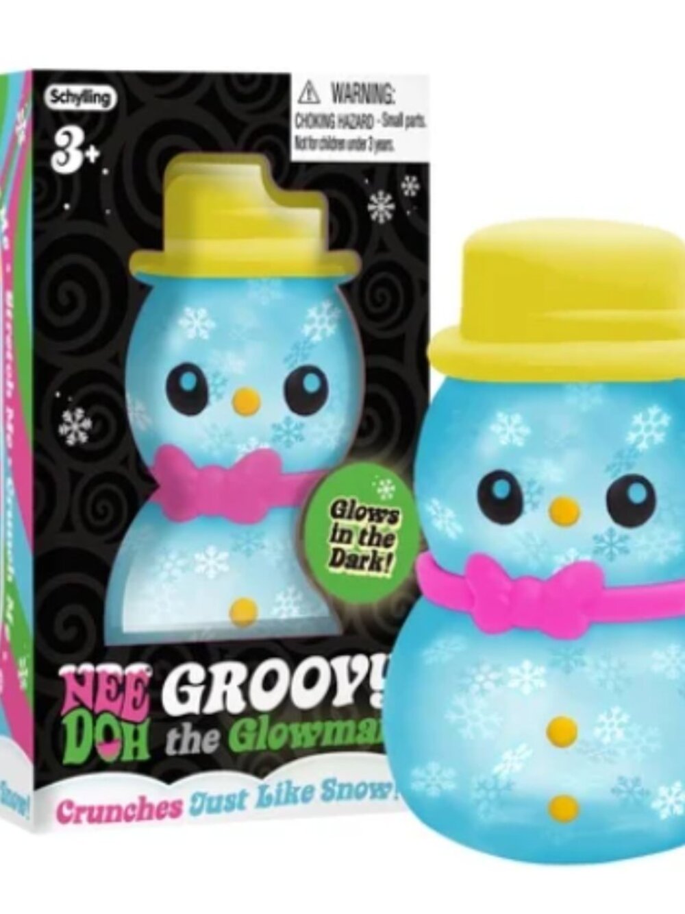 Schylling- NeeDoh- RARE!! Christmas- Glowman- BLUE! - Picture 5 of 5